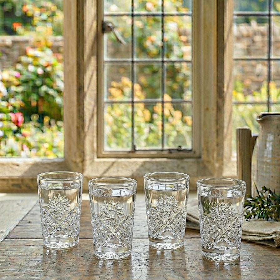 Cut Crystal Shot Set (Set of 4)